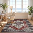 thumbnail image 3 of Design&I 8'x10' Washable Area Rug Boho Throw Vintage Distressed Frame Ru Door Felpudo Entryway for Dining Room, Large Office, Lounge, Snag-Free, 3 of 7