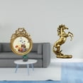 thumbnail image 2 of Elegante marco de fotos europeo ornamentado con diseño redondo vintage y figura de caballo de pie. Ideal para escritorio, pared o como regalo de bodas, 2 of 8