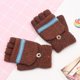 thumbnail image 1 of Versión coreana de los guantes de medio dedo a rayas para niños y hombres de tendencia, para viajes de invierno cálidos, 1 of 6