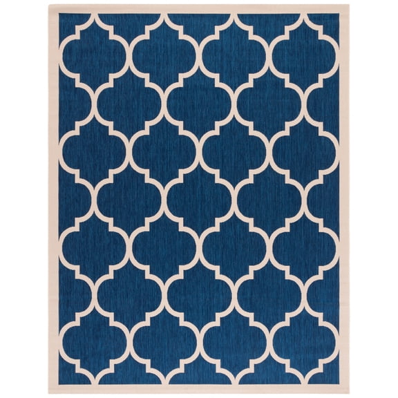 Safavieh Courtyard Alyssa Geometric Indoor/Outdoor Area Rug, Navy/Beige, 8' x 10'