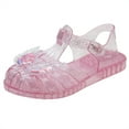 thumbnail image 1 of IUJSOY Sandales en Gelée pour Filles à Bout Fermé Princesse Chaussures d'Été de Robe Pêcheur Eau Plage Plates, 1 of 9