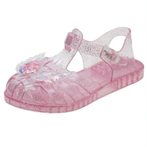 BOBOGOJP Baby Boy Sandals Jelly Shoes Flashing Butterfly Children Sandals Summer Baby Shoes Shoes Girls Trend Pink for 9