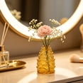 thumbnail image 6 of MYUNNIL Pinecone Shaped Glass Vase, 6" Conical Transparent Embossed Glass Flower Vase, Fall Farmhouse Floral Accessory for Home Mantel Table Office Shelf Decor, Gold, 6 of 7