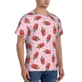 thumbnail image 2 of Bixox Men's Watermelon Ice Cream Printed Short Sleeve Skinny Athletic T-Shirt, 2 of 6