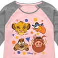 thumbnail image 3 of The Lion King - Simba, Pumbaa, Timon, & Zazu - Toddler & Youth Girls Raglan Graphic T-Shirt, 3 of 4