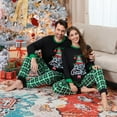 thumbnail image 2 of Family Matching Christmas Pajamas Set Tree Letter Plaid Print Holiday Pajamas Sleepwear, 2 of 7