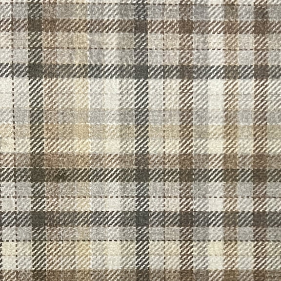 Decora Furnishings Luxury Tartan Checkered Digitally Printed Microfiber Velvet Fabric Soft Material for Upholstery, Cushion Covers, Chair, Craft - Width 54 inches - Fabric by Yard - Goldenish Brown