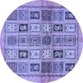 thumbnail image 1 of Ahgly Company Machine Washable Indoor Round Abstract Blue Modern Area Rugs, 7' Round, 1 of 4