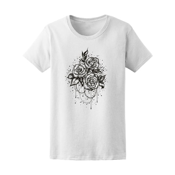 Beautiful Roses Sketch Tee Women's -Image by Shutterstock