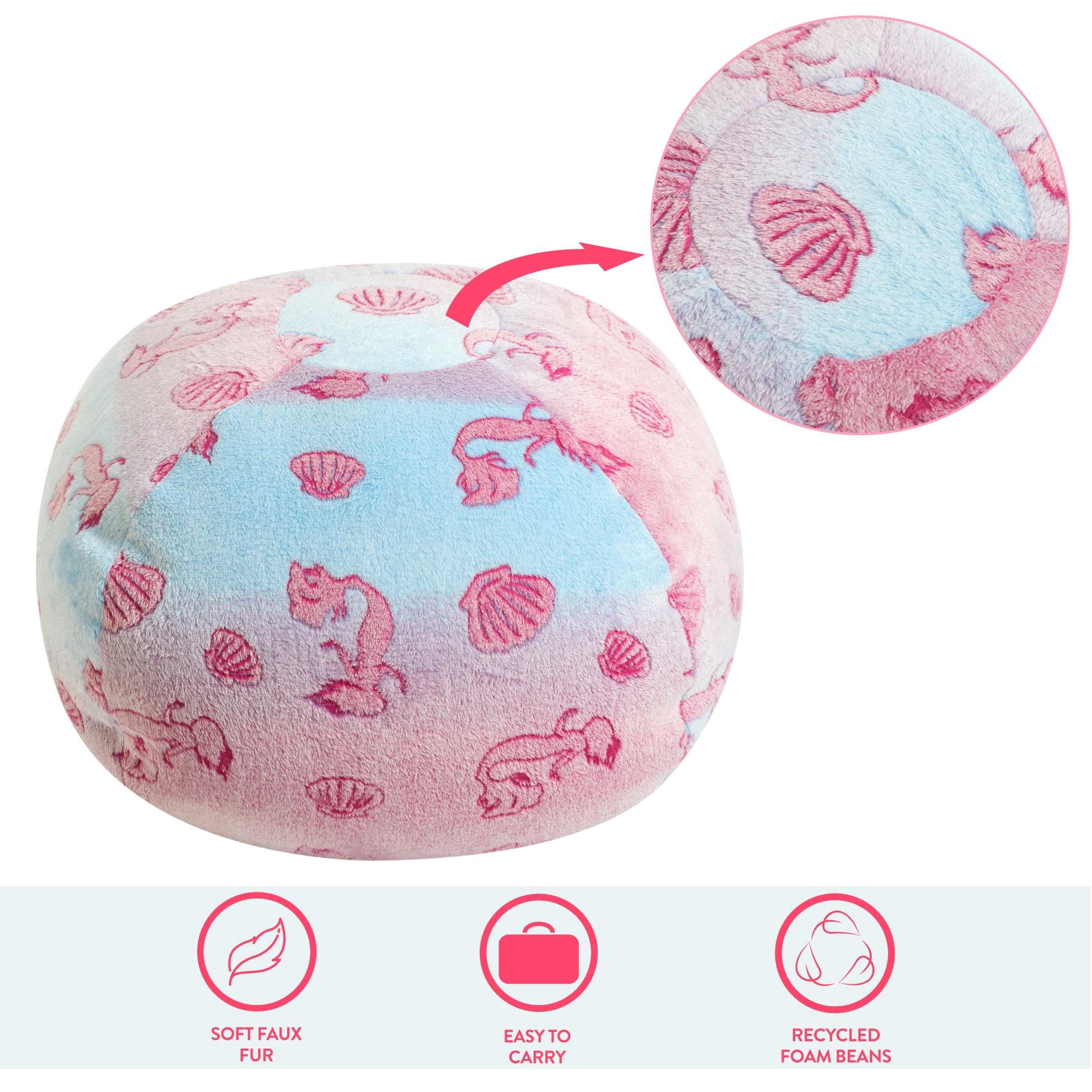 Little Mermaid, Kids 24" Embossed Bean Chair, Red/Blue