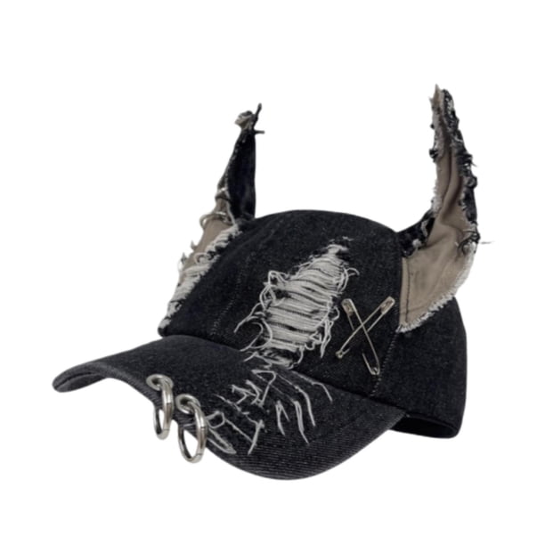 Gorra de béisbol con orejas de animal, regalo, gorra vaquera para primavera y verano, para mujeres y hombres, deportes y viajes. Orejas cortas negras