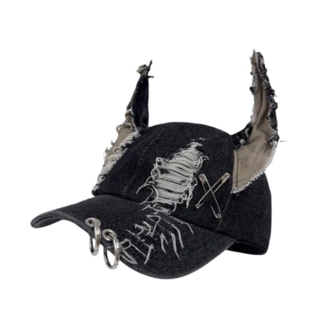 Gorra de béisbol con orejas de animal, regalo, gorra vaquera ajustable para deportes, baile y actividades al aire libre. Orejas cortas negras