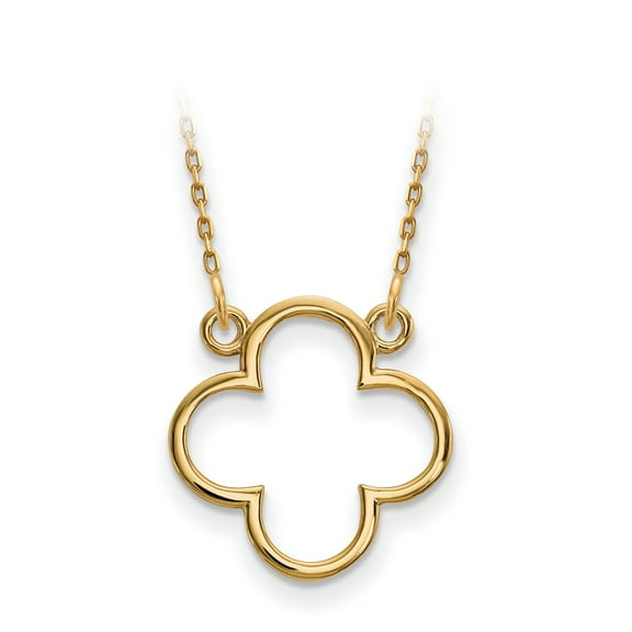 Primal Gold 14 Karat Yellow Gold Small necklace Quatrefoil Design Necklace