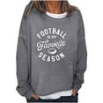 thumbnail image 1 of Wolfast Retro Women Print Tops Long Sleeve Comfortable Breathable Round-Neck Sweatshirt,Gray,L, 1 of 5