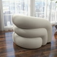 thumbnail image 4 of SEYNAR Teddy Swivel Rainbow shape Chair Accent Chair, Comfy Boucle Barrel Garden Armchair Sofa for Living Room, 4 of 10