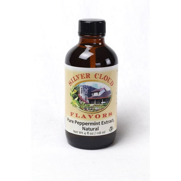 Pure Peppermint Extract, Natural 4 fl. oz. glass bottle