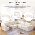 thumbnail image 5 of LUCKHAO Modern Modular Minimalist L Shaped Sectional Sofa Sets, Foam-Filled Convertible Sleeper Sofa Bed, 5 Pcs Free Combination Luxury Floor Cloud Couch, Oversized Corner Sofa for Living Room, 5 of 9