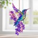 thumbnail image 2 of Colorful Hummingbirds Flower Sun Catchers Pendant, 2 of 6