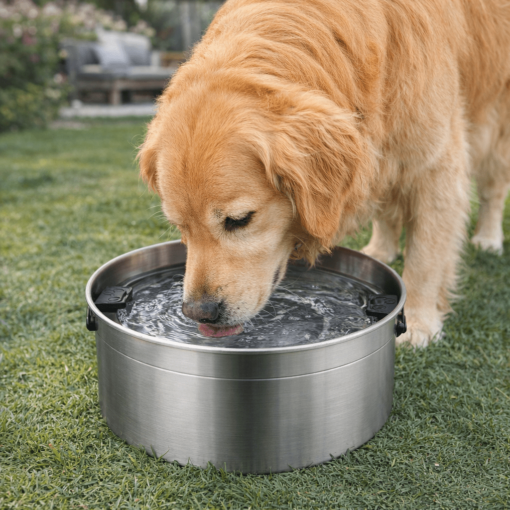 3.2L/135oz No Spill Water Bowl for Dogs,Slow Drinking 304 Stainless Steel Dog Water Bowl for Large Medium Dog