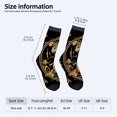 thumbnail image 4 of Unisex Trendy Socks - 2 Pairs with Intricate Golden Dragon Design & Geometric Border Stylish Mixed Color for All Seasons, 4 of 5