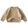 thumbnail image 4 of WOYY Big Girls Sweater Solid Crewneck Casual Knit Pullover Top, Sizes 8-9, 4 of 4