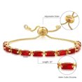 thumbnail image 4 of 18K Gold-Plated Cubic Zirconia Rectangle Micro Pave Smooth Slider Bracelet Multicolor T120, 4 of 9