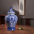 thumbnail image 1 of Ceramic Flower Vase Temple Jar Storage Home Accent Table Centerpiece Porcelain, 1 of 7