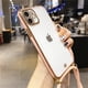 thumbnail image 1 of Funda de teléfono de silicona suave transparente con cordón galvanizado a la moda para iPhone 13 12 11 14 Pro Max XS XR X 8 7Plus Mini SE Tan Jianjun unisex, 1 of 2