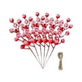thumbnail image 2 of Runquan 6 Pieces Christmas Red Berries Stems for Holiday Valentines Home Decorations, 2 of 7