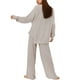 thumbnail image 5 of Txlixc Blusa de botón transparente de manga larga y pantalones de piernas anchas para mujeres Txlixc  moda, 5 of 6