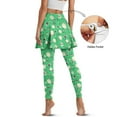 thumbnail image 3 of SCRAWLGOD Golf Clubs Balls Green Women's Leggings with Skirt Moisture-Wicking Sporty Skorts Leggings Comfortable Stretchy Golf Skirt With Leggings for Tennis Athletics, 3XL, 3 of 7