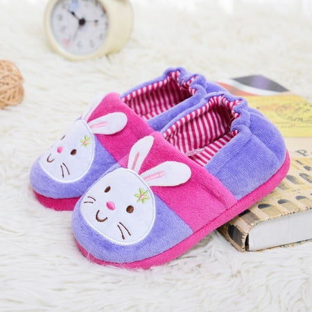 

Toddler Kids Baby Warm Shoes Boys Girls Cartoon Soft-Soled Slippers Purple 13-14