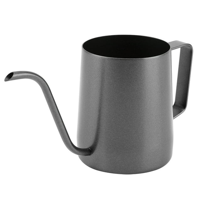 Tetera de goteo de café con boquilla estrecha y cuello de cisne de acero inoxidable de 350 ml (negro)