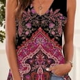 thumbnail image 3 of Qarigey Camiseta sin mangas con cuello en V sin mangas con estampado bohemio para mujer Prendas para la parte del cuerpo Púrpura L Qarigey AP002039-09, 3 of 4
