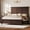 Black Walnut, variant on VanAcc Solid Wood Queen Bed Frame with 65.2" High Headboard, Traditional Platform Bed with Heavy Duty Slats, Easy Assembly, Dark Brown