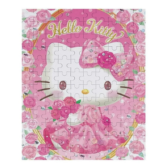 70 PCS Jigsaw Puzzle Hello Kitty Wooden Puzzle Challenging Game Fun Artwork For Family Friends Gifts