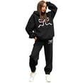 thumbnail image 4 of Women's Sweatsuits 2 Piece Long Sleeve Bow Print Hooded Track Suits Fall Fashion Leisure Travel Vacation Clothes, 4 of 4