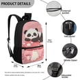 thumbnail image 3 of Uorisanigo Cute Panda Backpack for Kids 4-in-1 Bookbag Set with Insulated Lunch Box Pencil Case Water Bottle Sleeve Elementary Preschool Primary Bookbag Daypack Rucksack, 3 of 7