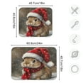 thumbnail image 3 of Kitchen Drying Mat 16x18In Drying Dish Mat Dish Drying Mats Kitchen Countertop Multi-Function Drain Drying Mat Kitchen Table Brown Christmas Bunny, 3 of 8