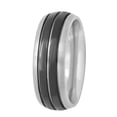 thumbnail image 2 of Men's Two-Tone Titanium Striped Wedding Band - Mens Ring, 2 of 4
