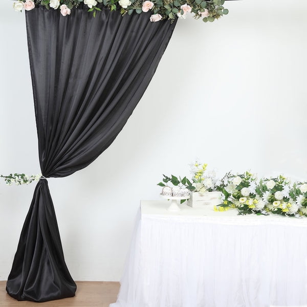 Efavormart 8ftx10ft Black Satin Curtain Panel Backdrop Drapes, Photo ...