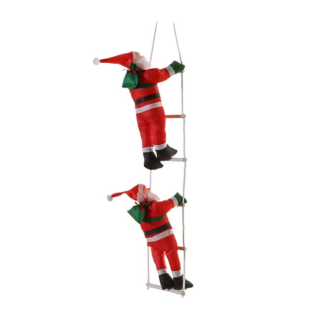 Adorno colgante Papá Noel Macarena trepador en escalera de cuerda 25 cm