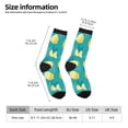 thumbnail image 2 of Fotbe Lemon Blue Pattern Long Socks for Men & Women – Breathable & Stretchy Compression Socks, Ideal for Running, Travel, and Everyday Wear Size 5-11, 2 of 6