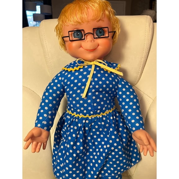 Mrs Beasley Doll Glasses Rectangle Flexible Black Reproduction of Originals - DOLL NOT INCLUDED