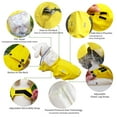 thumbnail image 5 of Waterproof Dog Raincoat, Adjustable Reflective Lightweight Pet Rain Clothes with Poncho Hood (Large, Yellow), 5 of 7