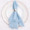 thumbnail image 3 of Holzlrgus Handmade Cloth Napkins Bulk 18"x18" Cotton Linen Dinner Napkins Rustic Cheesecloth Table Napkins for Wedding Party Baby Shower Set of 4 Blue, 3 of 5
