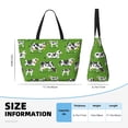 thumbnail image 4 of Daiia Cows With Calfs Green Beach Travel Bag - Water-Resistant Beach Bag, Lightweight Tote with 7 Pockets for Women and Men - Gym,Pool,Camping,Reusable Grocery Bag, 4 of 7