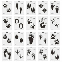 Animal Footprint Stencils Durable Painting Templates for Home Wall Decor 20pcs