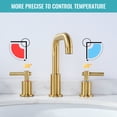 thumbnail image 3 of WOWOW 8 in. Widespread Double Handle Bathroom Faucet with Pop Drain in Gold, 3 of 7