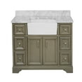 thumbnail image 4 of Zelda 42" Farmhouse Bathroom Vanity with Weathered Gray Cabinet and Carrara Marble Top, 4 of 6